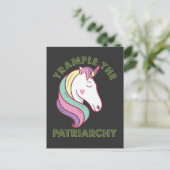 Trample the Patriarchy Unicorn Feminist Briefkaart (Staand voorkant)