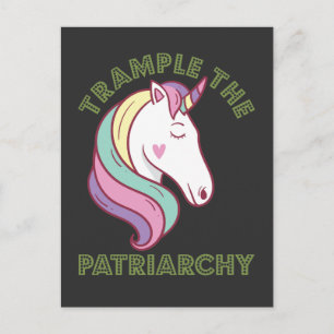 Trample the Patriarchy Unicorn Feminist Briefkaart