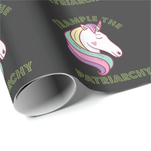 Trample the Patriarchy Unicorn Feminist Cadeaupapier (Rol Hoek)