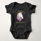 Trample the Patriarchy Unicorn Feminist Romper (Voorkant)