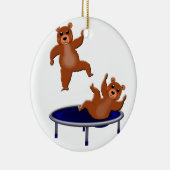 trampolijdende beren keramisch ornament (Rechts)