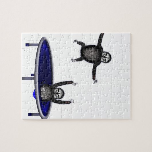 trampolijdende slokdommen legpuzzel (Horizontaal)