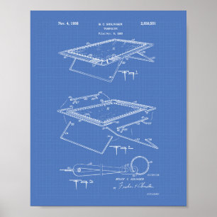 Trampoline 1958 Patent Art Blueprint Poster