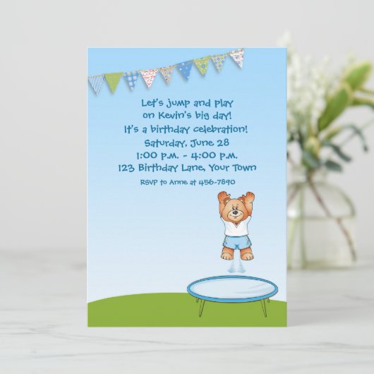 Trampoline Beer Birthday Kaart (Staand voorkant)