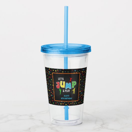 Trampoline Birthday 16oz Tumbler - Boy Acryl Drinkbeker (Voorkant)