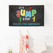 Trampoline Birthday Banner - Boy (Insitu)