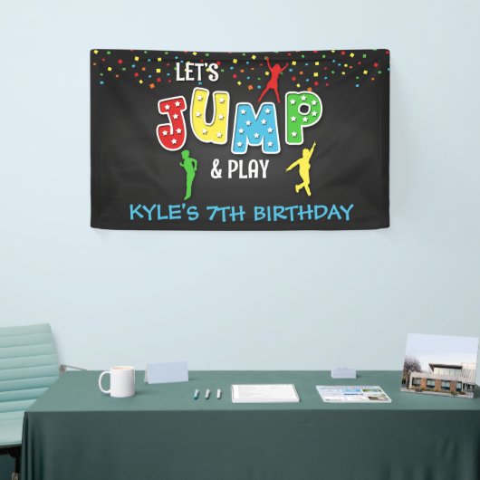 Trampoline Birthday Banner - Boy (Beurs)