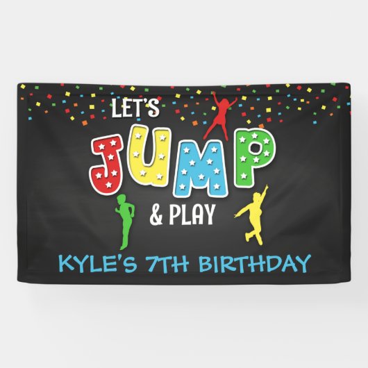 Trampoline Birthday Banner - Boy (Horizontaal)