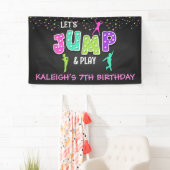 Trampoline Birthday Banner - Girl (Insitu)