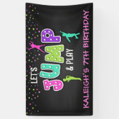 Trampoline Birthday Banner - Girl (Verticaal)