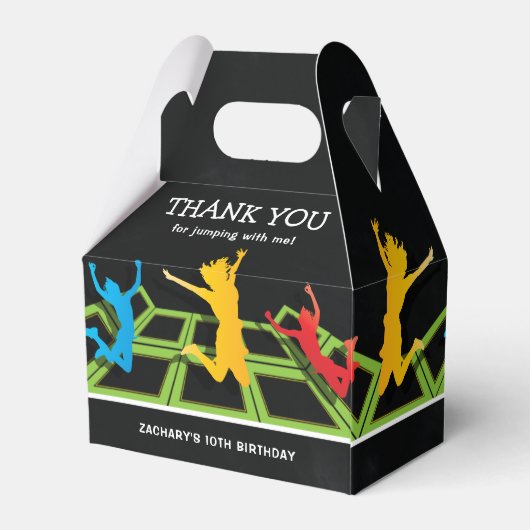 Trampoline Birthday Dank je wel voor de doos Bedankdoosjes (Achterkant)
