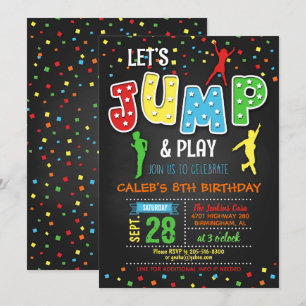 Trampoline Birthday Invitation - Boy Kaart