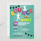 Trampoline Birthday Invitation Jump Bounce Kaart (Voorkant)