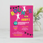 Trampoline Birthday Invitation Jump Bounce Kaart (Staand voorkant)