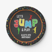 Trampoline Birthday Party Bord - Boy (Voorkant)
