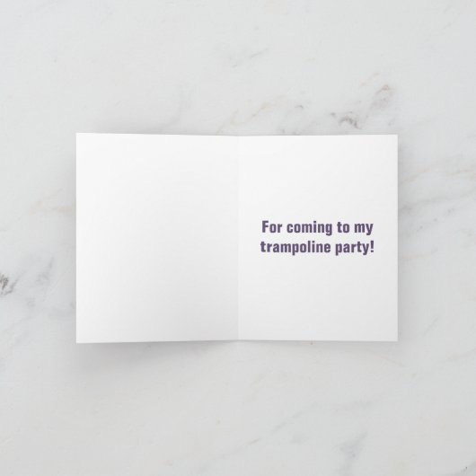 Trampoline Birthday Party Dank je kaarten - Meisje (Binnen)