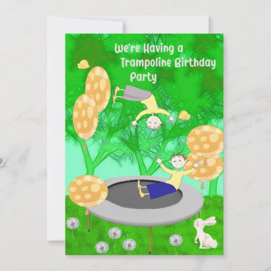 Trampoline Birthday Party for Twin Boys Kaart (Voorkant)