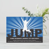 Trampoline Birthday Party Invitation for a Boy Kaart (Staand voorkant)