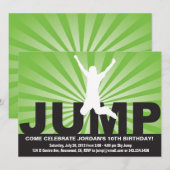 Trampoline Birthday Party Invitation for a Boy Kaart (Voorkant / Achterkant)