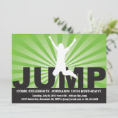 Trampoline Birthday Party Invitation for a Boy Kaart (Staand voorkant)