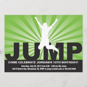 Trampoline Birthday Party Invitation for a Boy Kaart