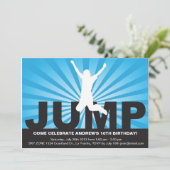 Trampoline Birthday Party Invitation for a Boy Kaart (Staand voorkant)