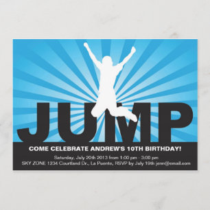 Trampoline Birthday Party Invitation for a Boy Kaart