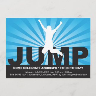 Trampoline Birthday Party Invitation for a Boy Kaart