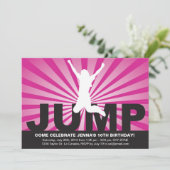 Trampoline Birthday Party Invitation for a Girl Kaart (Staand voorkant)