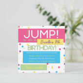 Trampoline Birthday Party Invitation for Tweens Kaart (Staand voorkant)