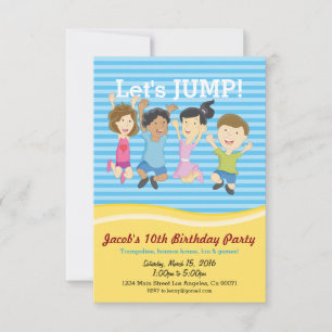 Trampoline Birthday Party Invitation Kaart