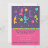 Trampoline Birthday Party Invitations for Girls Kaart (Achterkant)