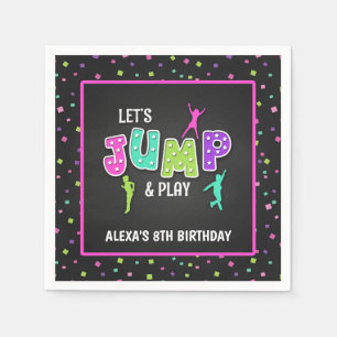 Trampoline Birthday Party Napkin - Girl Servet
