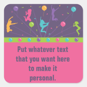 Trampoline Birthday Party Stickers voor meisjes 2