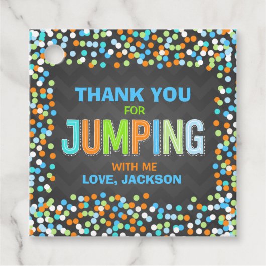 Trampoline Birthday Party Supplies Gift Bedankjes Labels (Voorkant)