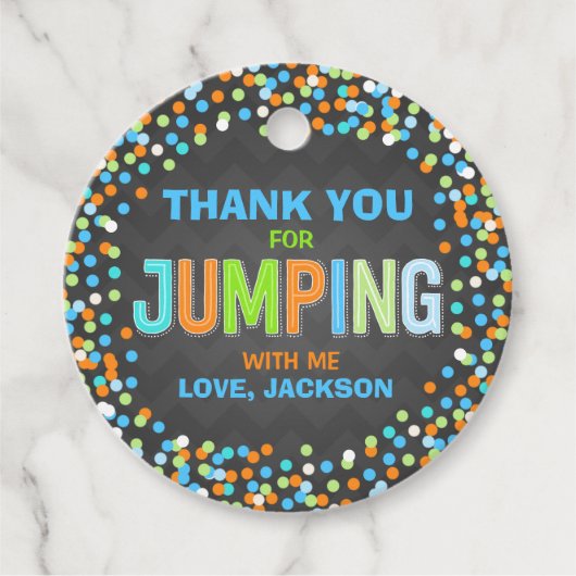 Trampoline Birthday Party Supplies Gift Bedankjes Labels (Voorkant)