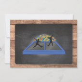Trampoline Blue Birthday Invite Kaart (Achterkant)