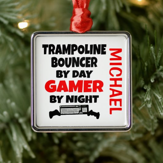 Trampoline Bouncer lokt videospellen af Metalen Ornament (Boom)