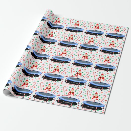 Trampoline Christmas Gift Cadeaupapier (Uitgerold)