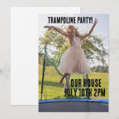 TRAMPOLINE FEEST Aangepaste uitnodigingen (Voorkant / Achterkant)