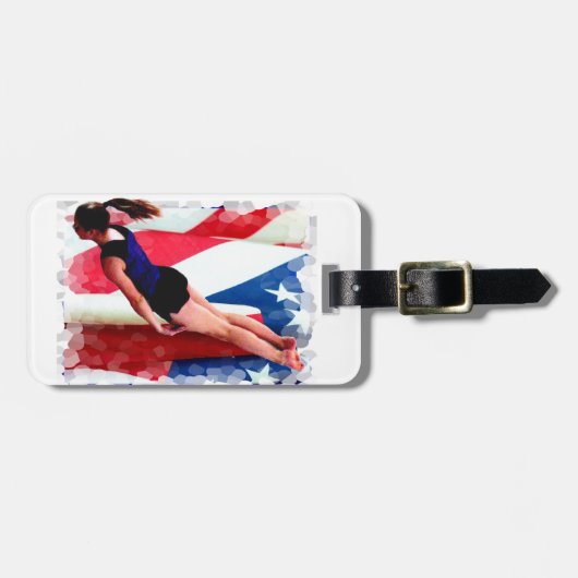 Trampoline Gymnast Bagagelabel (Voorkant horizontaal)