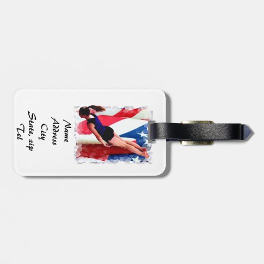 Trampoline Gymnast Bagagelabel (Achterkant horizontaal)