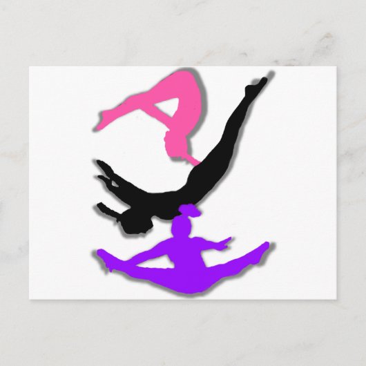 Trampoline gymnast briefkaart (Voorkant)