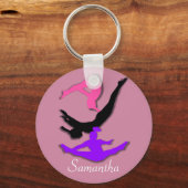 Trampoline gymnast gepersonaliseerde sleutelhanger (Voorkant)