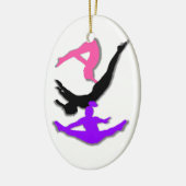 Trampoline gymnast keramisch ornament (Links)