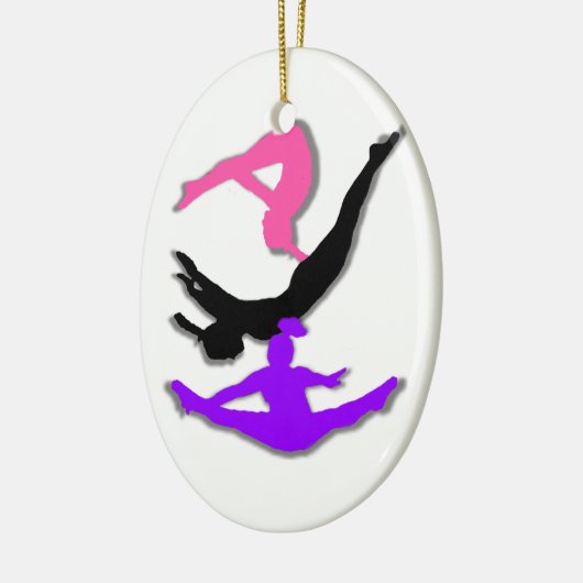 Trampoline gymnast keramisch ornament (Links)