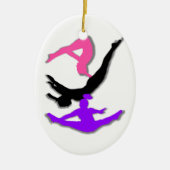 Trampoline gymnast keramisch ornament (Voorkant)