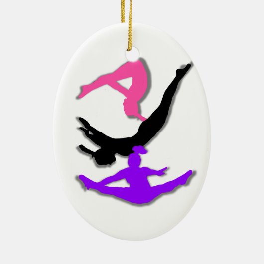 Trampoline gymnast keramisch ornament (Achterkant)