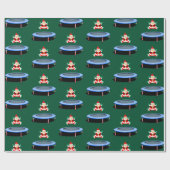 Trampoline Gymnastics Christmas Wrapping Paper Cadeaupapier (Vlak)