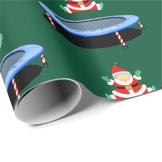 Trampoline Gymnastics Christmas Wrapping Paper Cadeaupapier (Rol Hoek)